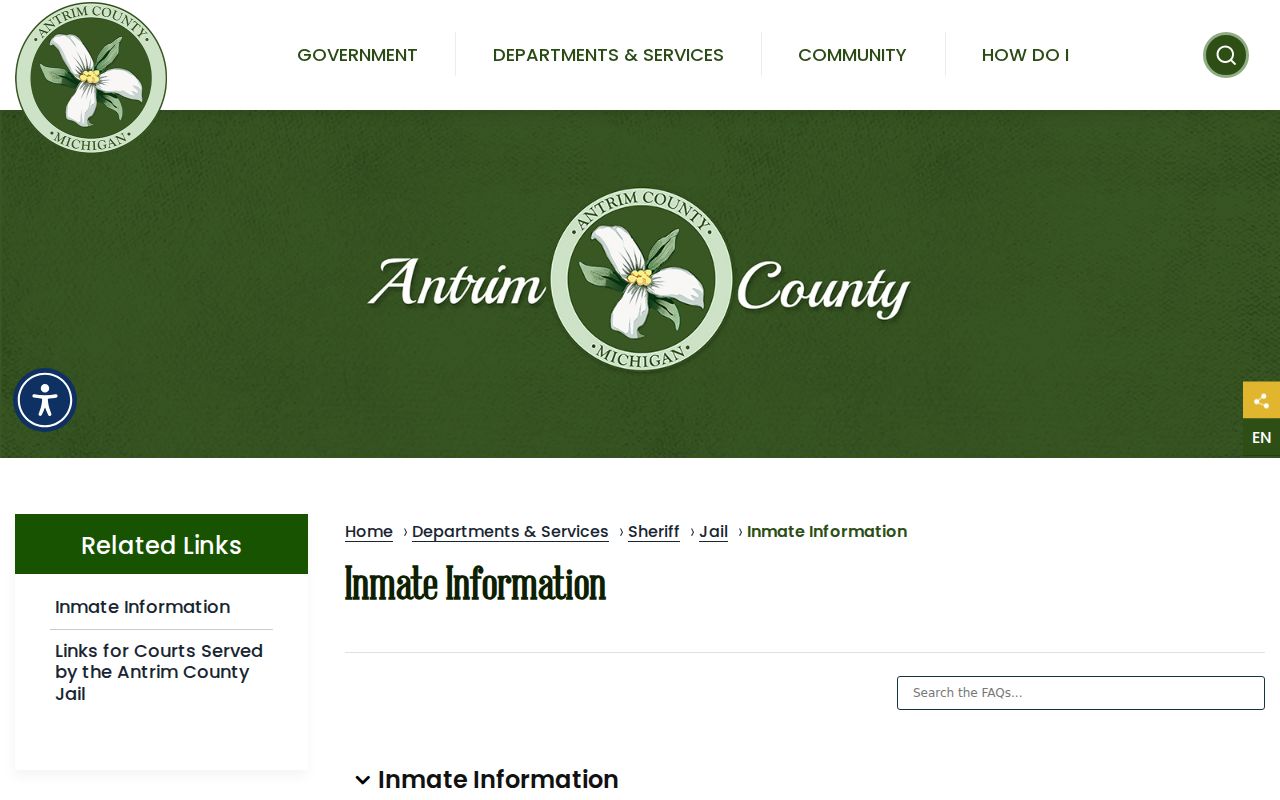 Official Antrim County arrest and inmate information
