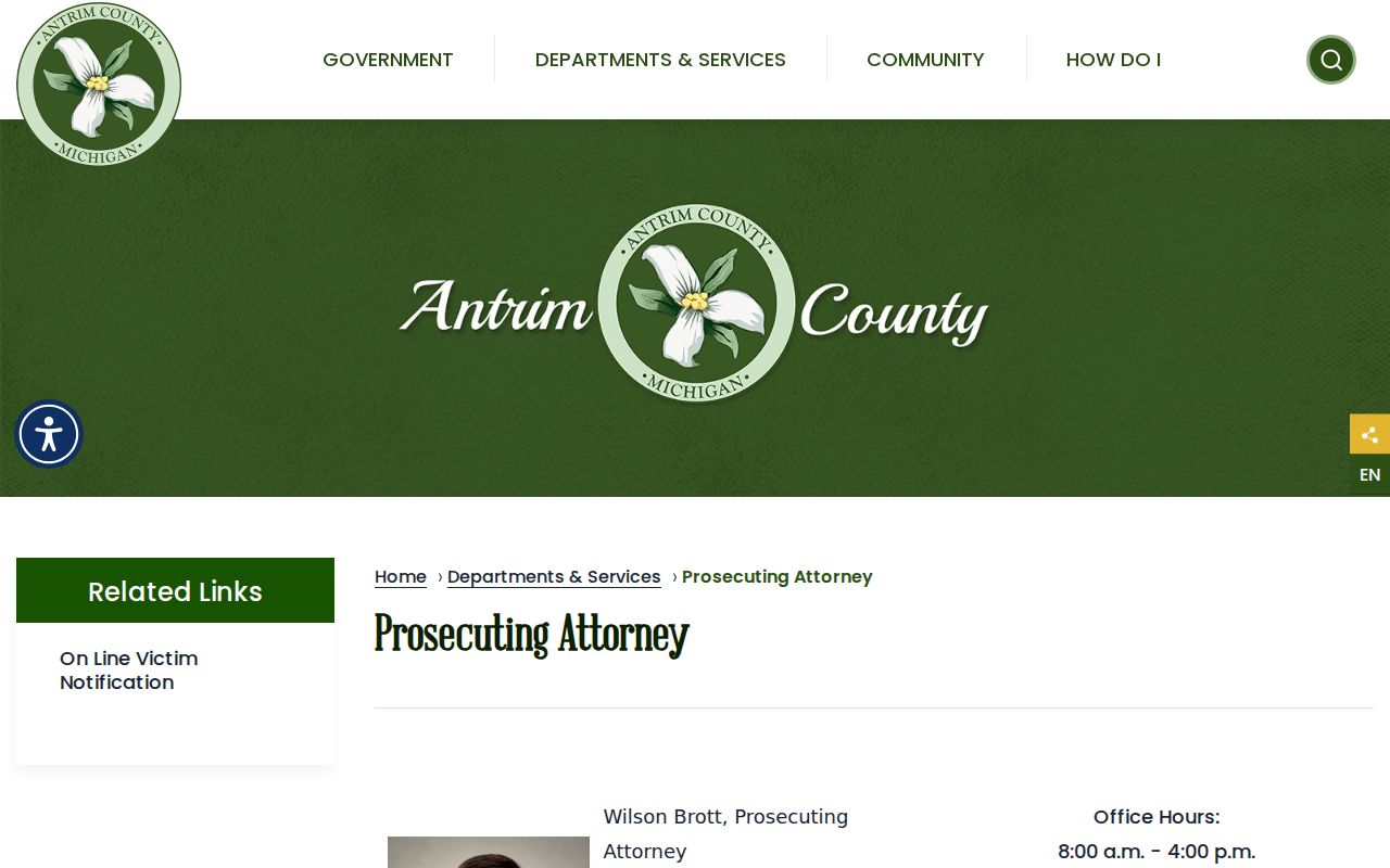 Bellaire criminal history and Antrim County Prosecuting Attorney office