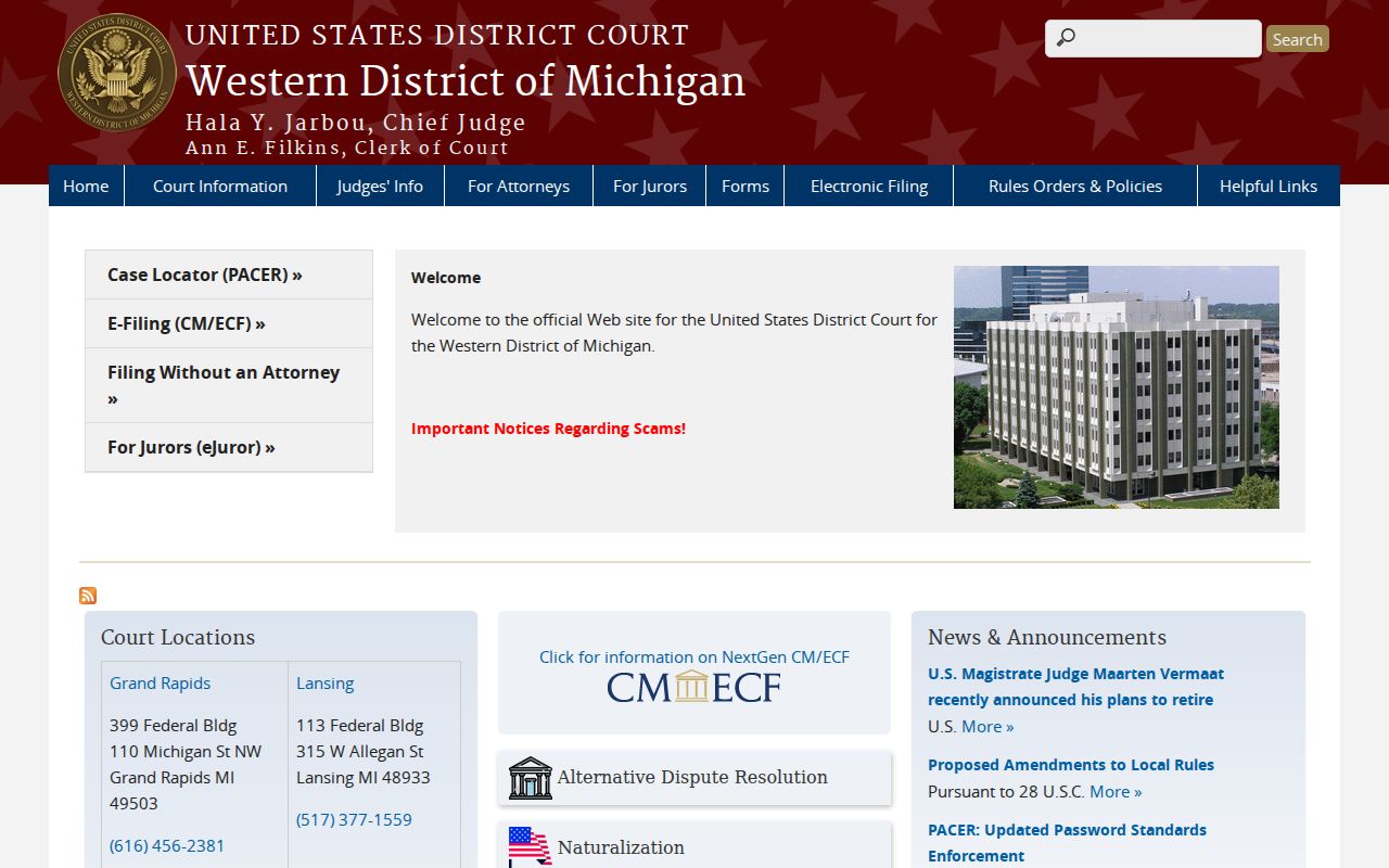 Western District federal criminal court for Antrim County