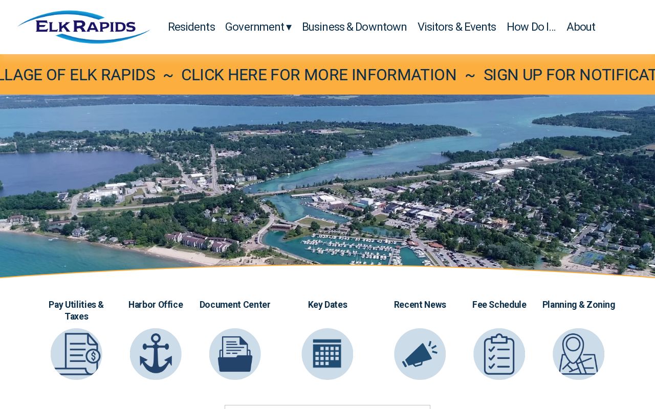 Village of Elk Rapids government source for local criminal records