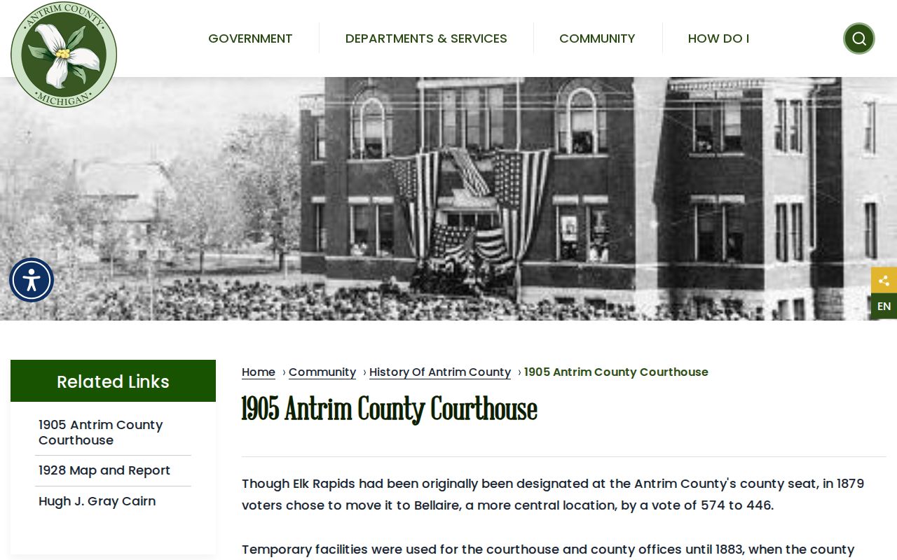 Historic Antrim County courthouse used for criminal court records